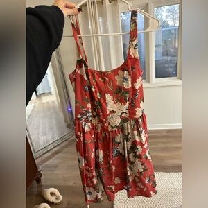 Abercrombie & Fitch Red Floral Strap Dress
